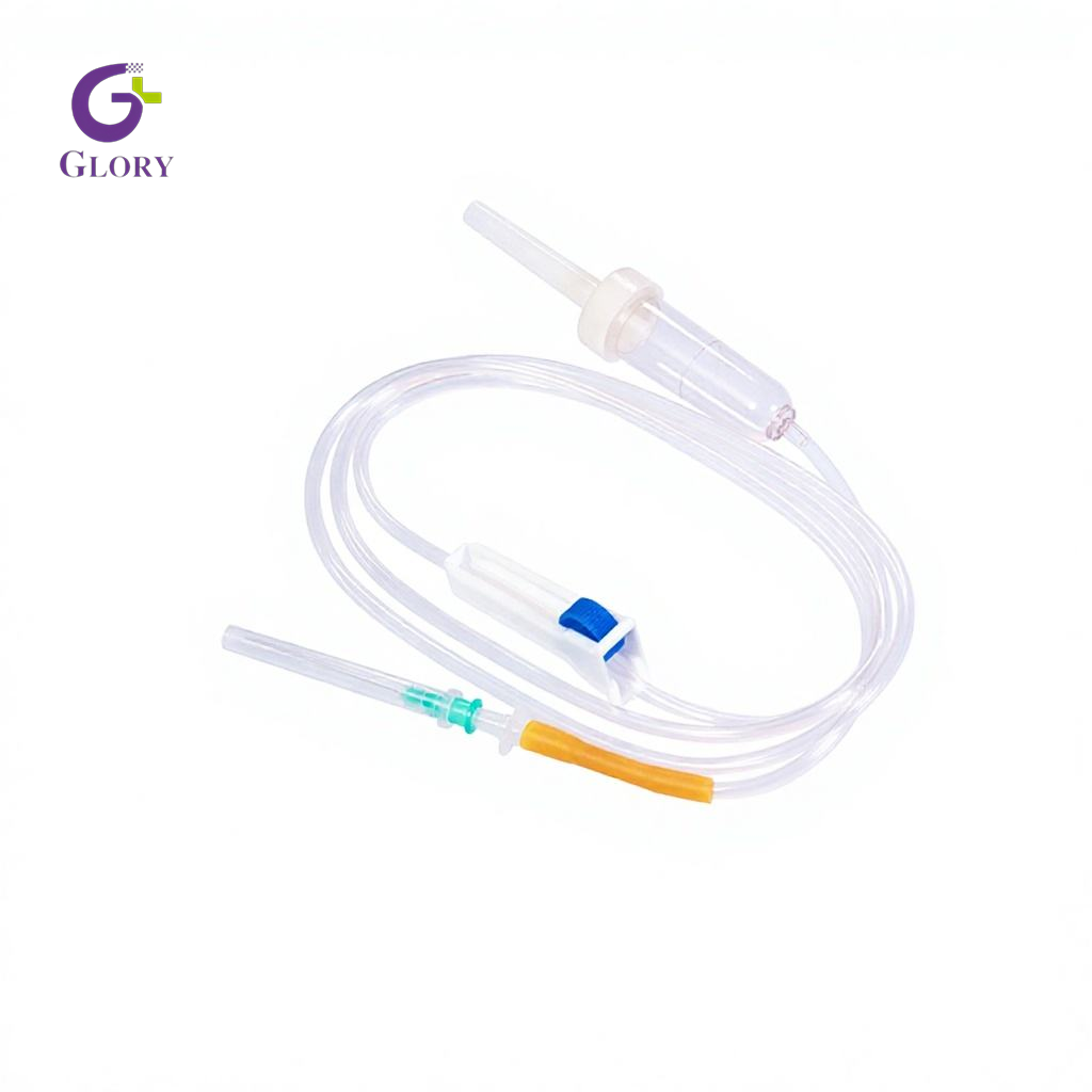 Kit de perfusion stérile jetable, kit de perfusion IV médical avec régulateur de débit et filtre de précision de 0,2 μm pour usage clinique en hôpital