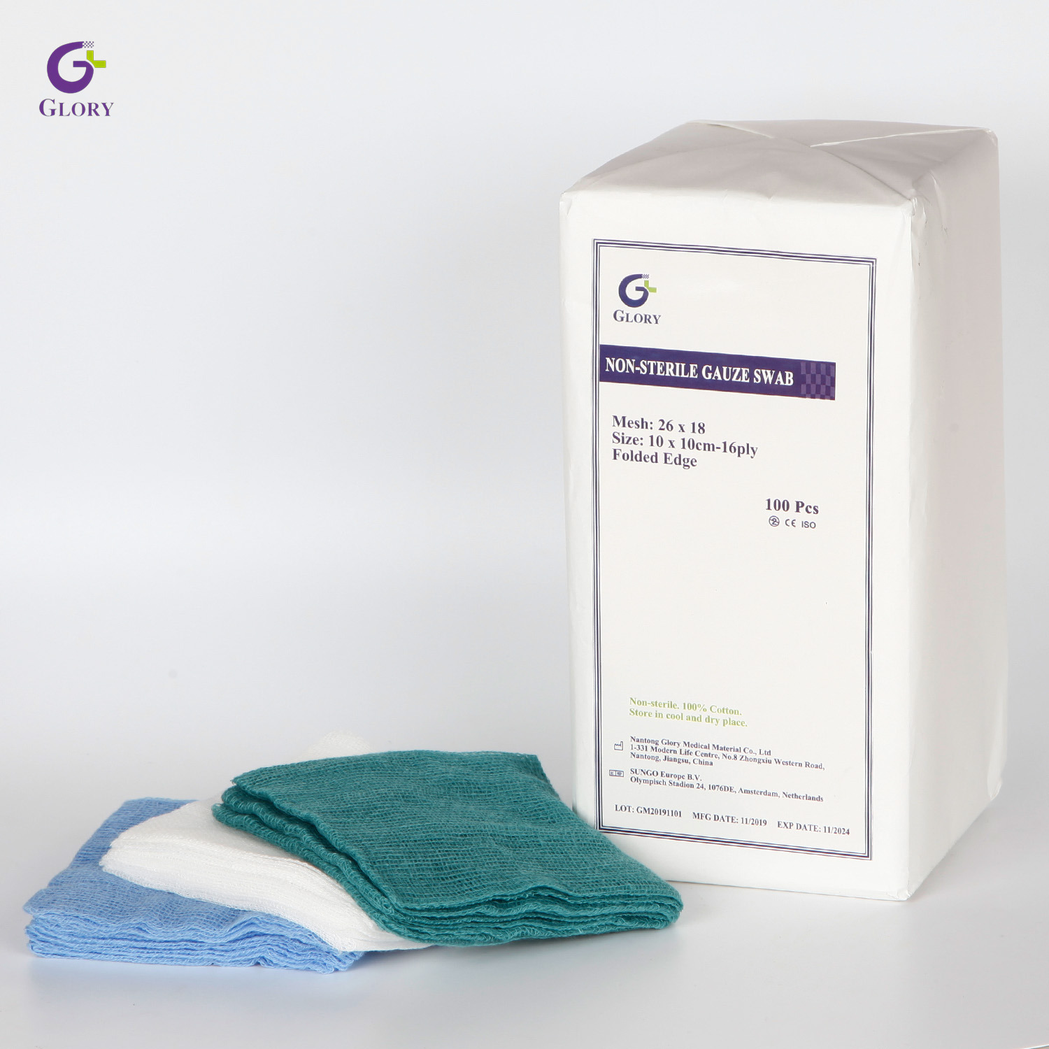Tampons de gaze non stériles, tampons de gaze médicale absorbants 100 % pur coton pour le nettoyage des plaies et les premiers secours