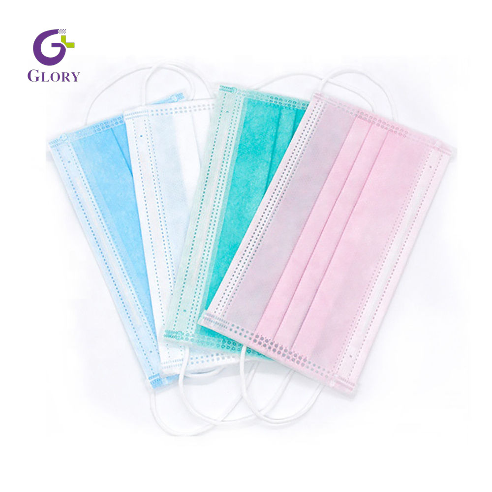 Masque facial non tissé jetable, masque de protection respirant à 3 épaisseurs, imperméable à l'eau, anti-poussière, hypoallergénique pour un usage médical et personnel quotidien