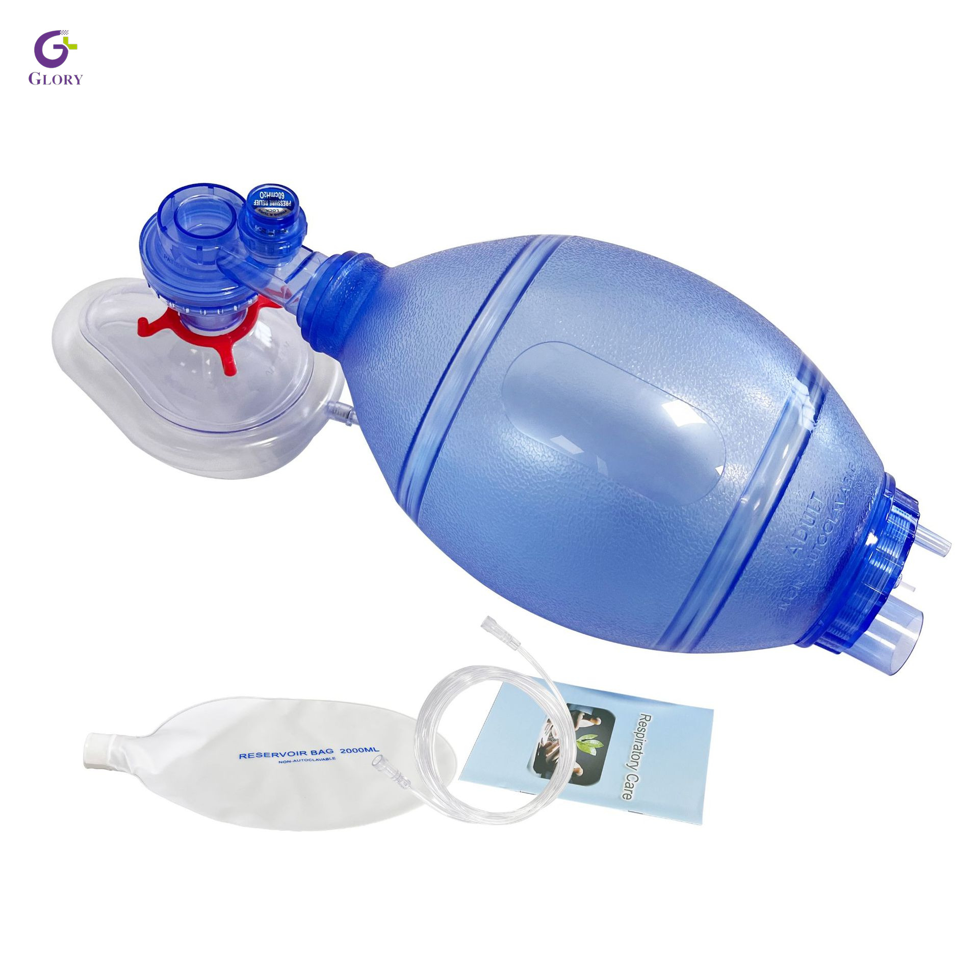 Sac de réanimation manuel, sac de réanimation manuel en silicone médical, sac de réanimation portable réutilisable pour adultes, pédiatriques, premiers secours d'urgence pour nourrissons